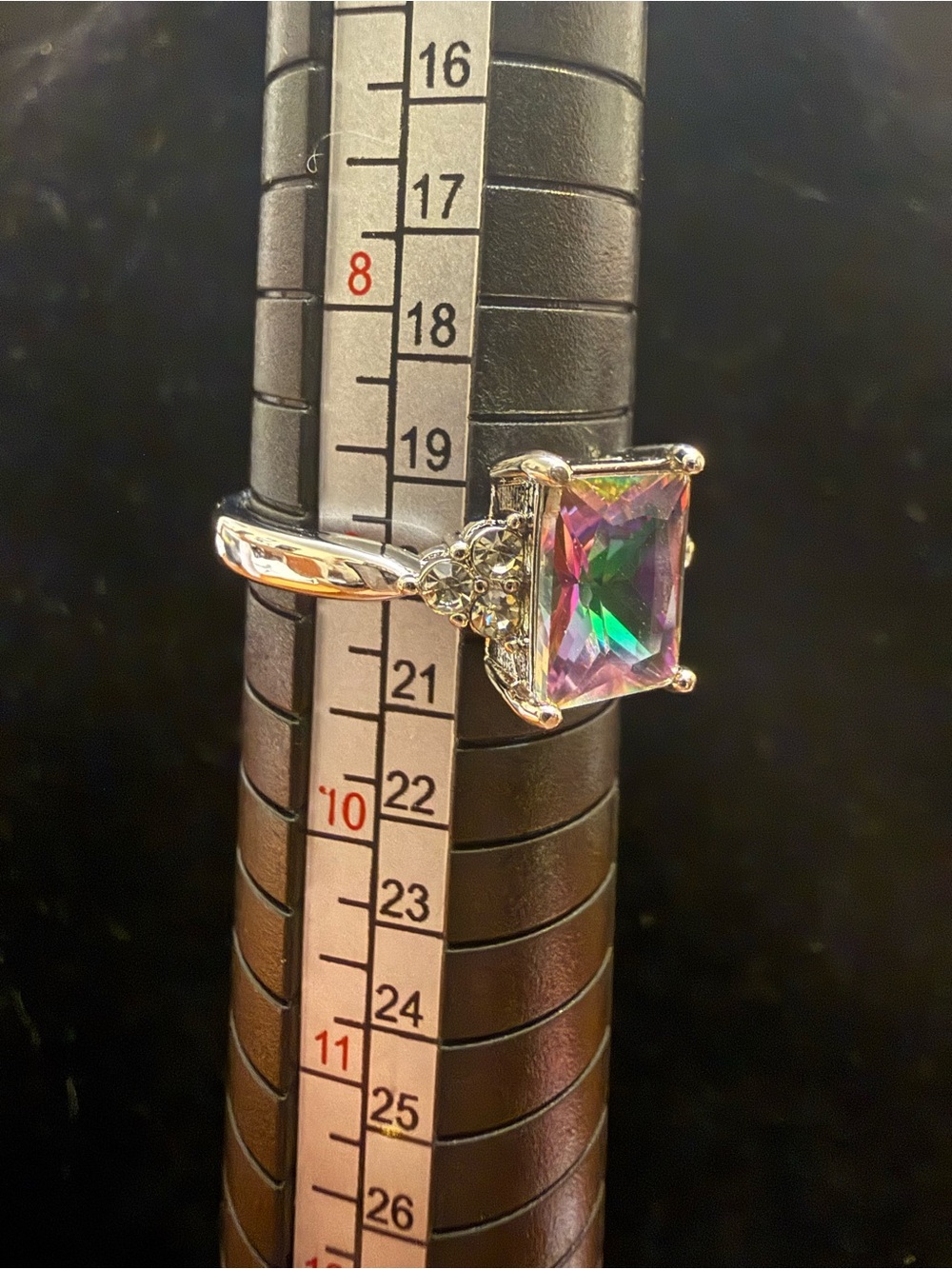 Mystic Topaz Silver Cocktail Ring in Iridescent Purple - Picture 4 of 6